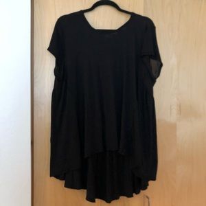 Black Flowy Peplum Tee